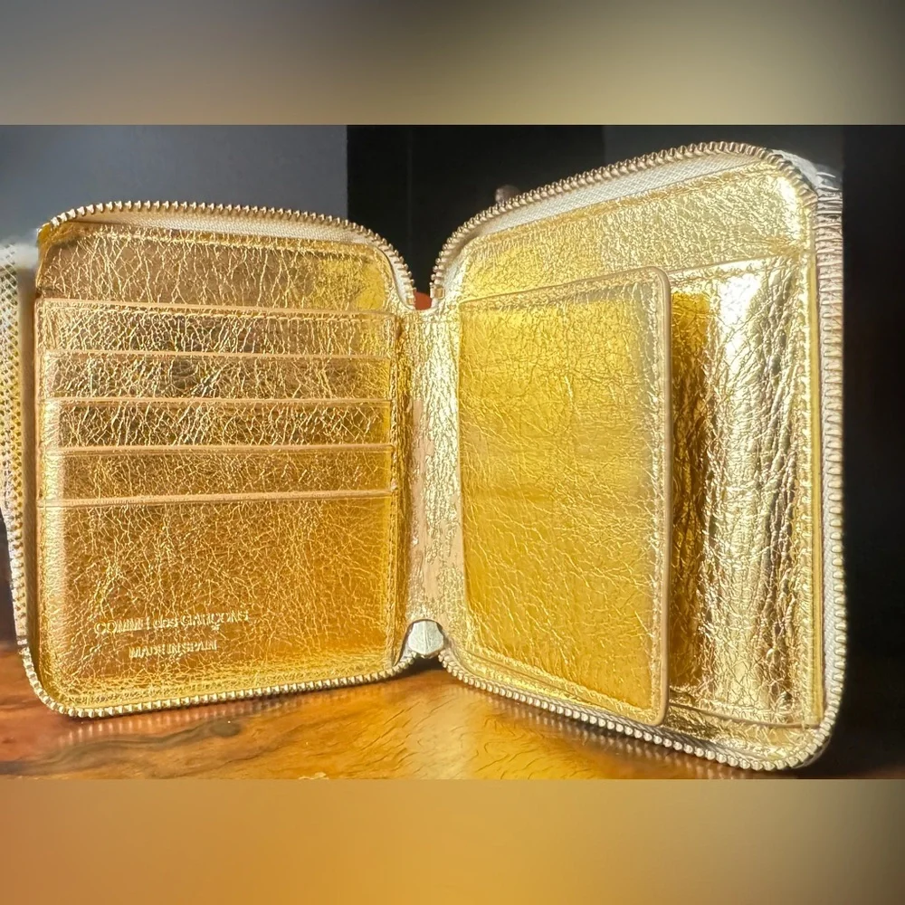Comme de garçons Metallic Leather Wallet - Picture 1 of 16